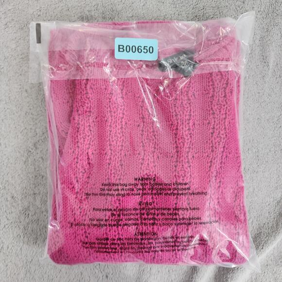 Style&Co Sweater Womens S Pink Crew Neck Pull Over Curved Hem Cotton Knit - Picture 8 of 8